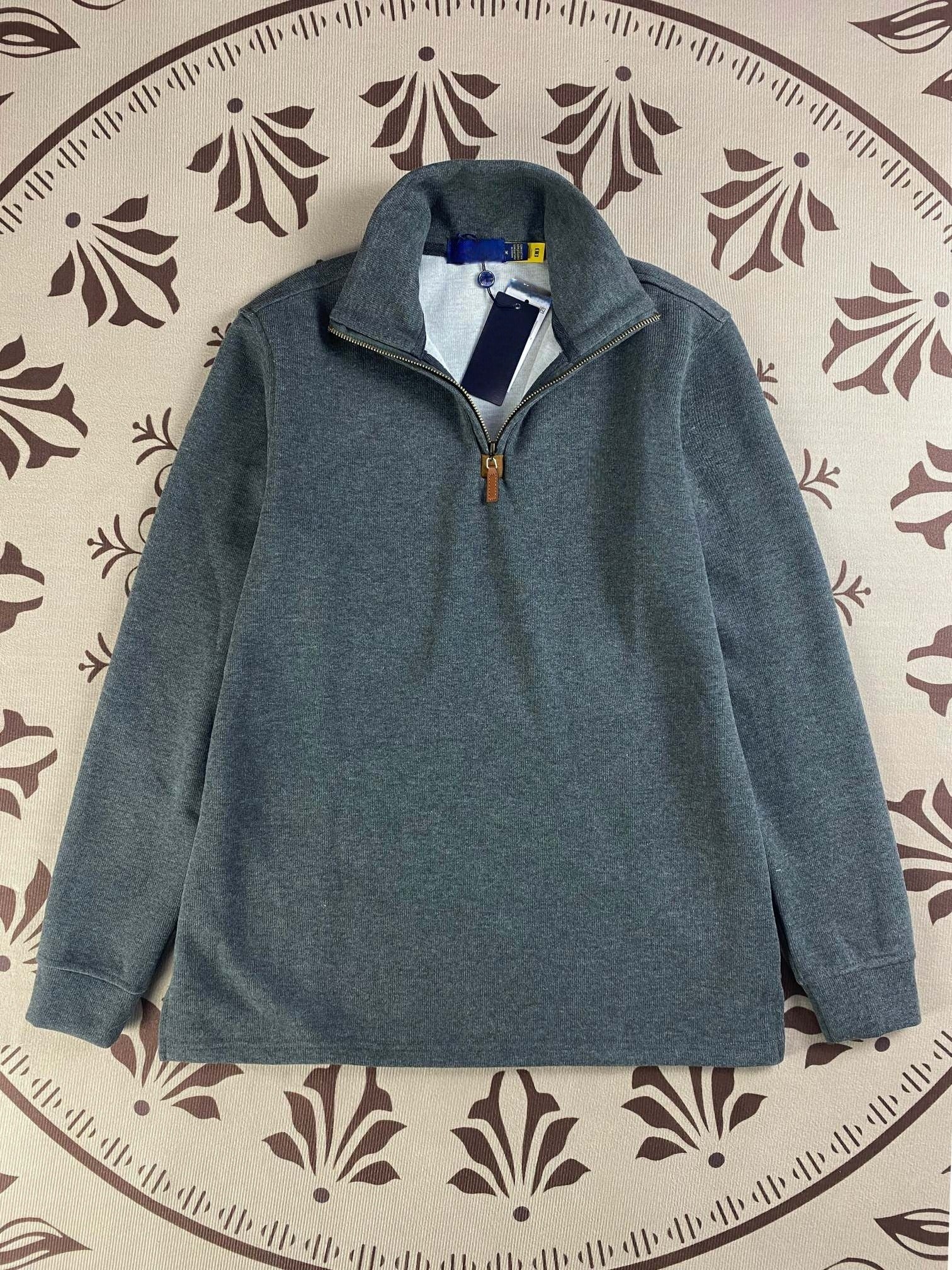 Men's and women's new casual Joker Mini fabric long sleeve half zipper sweater