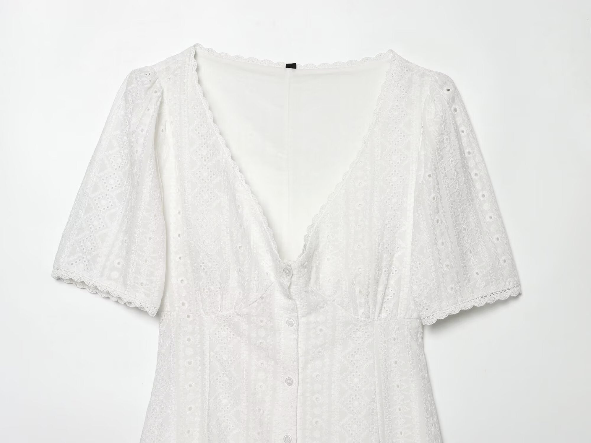 Women's hollow embroidery mini dress