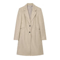 Women's with shoulder pads long style soft textured coat