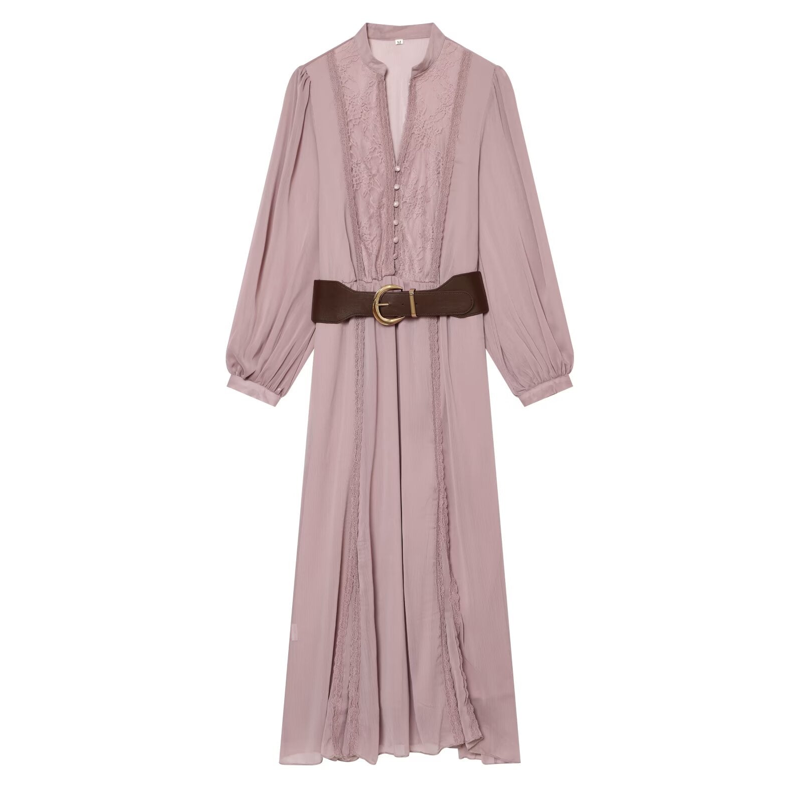 Women's patchwork waistband MIDI dress