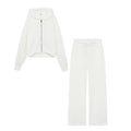 suit Women's 2 pieces Short lace up hooded sweatshirt+Pants