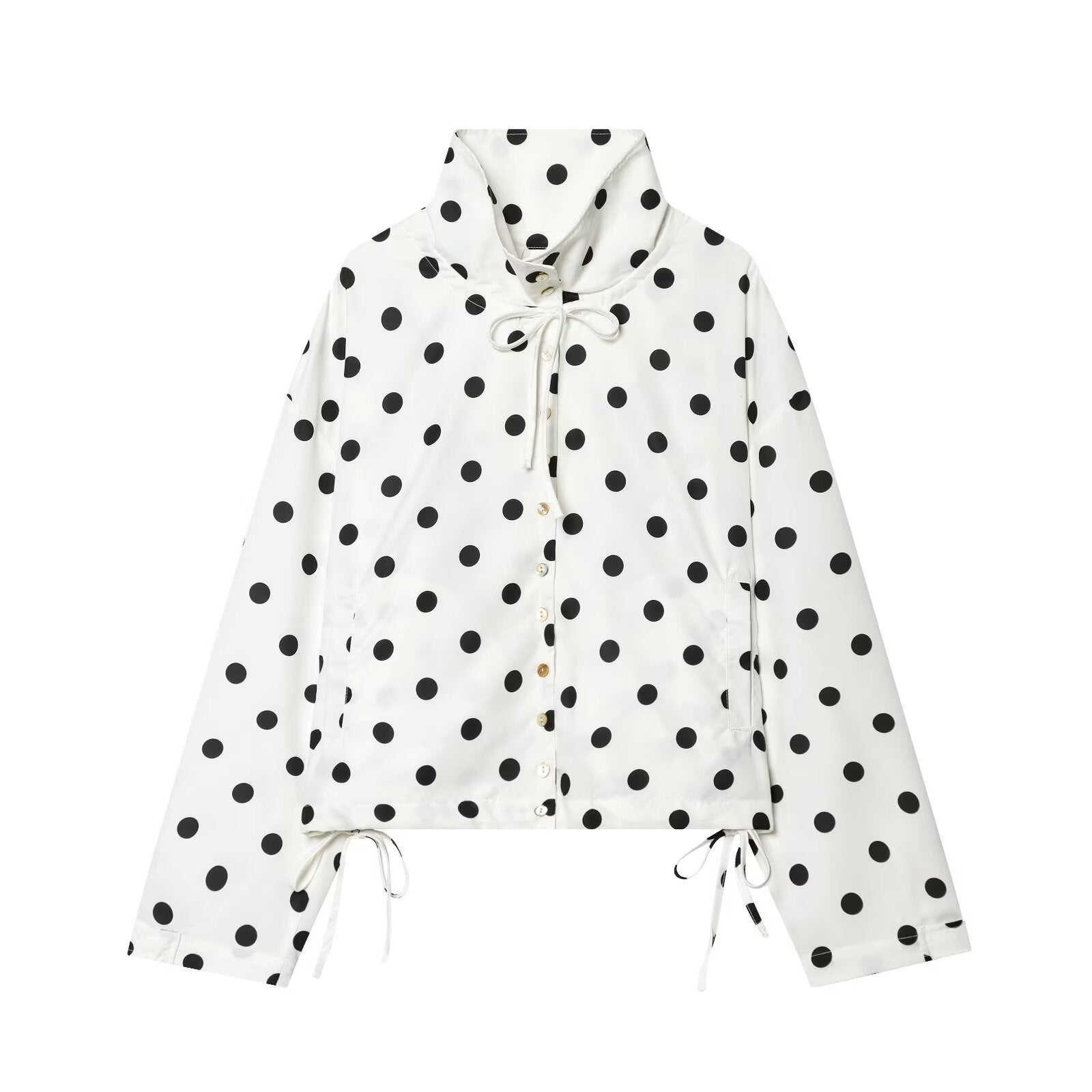 Women's bow decoration polka dot Coat