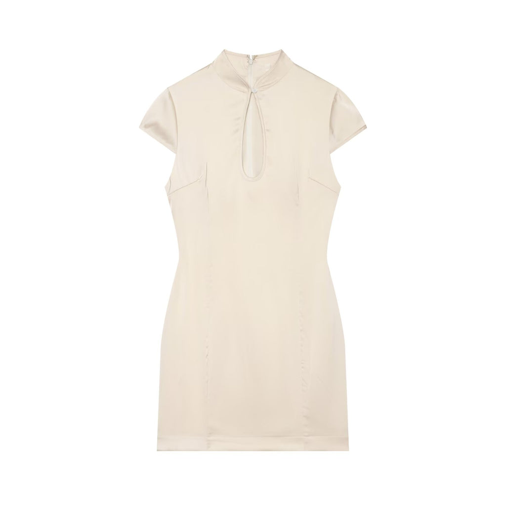 Women's satin textured Split mini dress