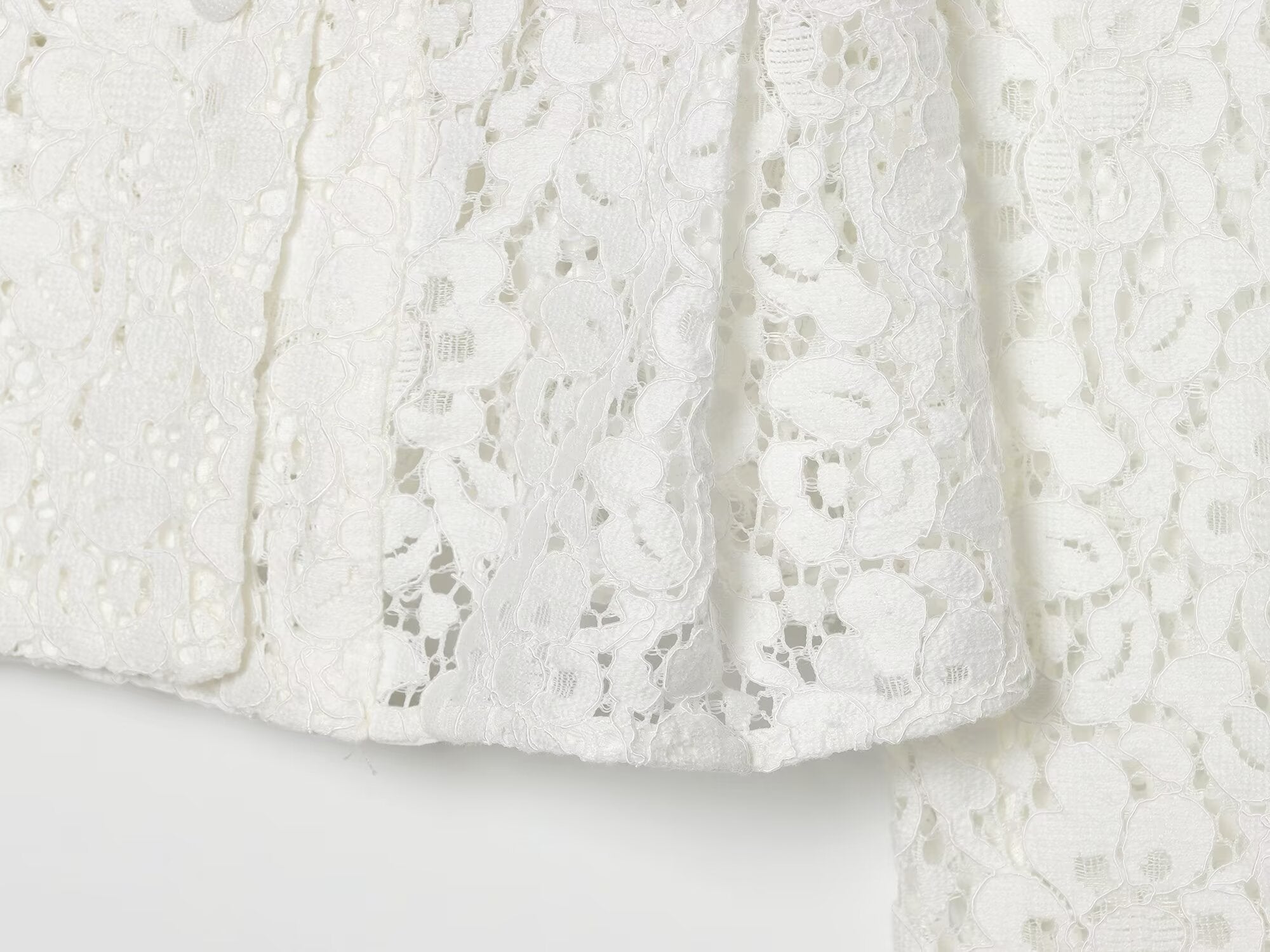 Women's lace O Neck double breasted Coat
