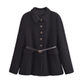 Women's with belt textured jacket Coat