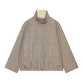 Women's double-sided wear short plaid windbreaker Coat