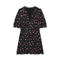 Women's slim V-neck printed mini dress