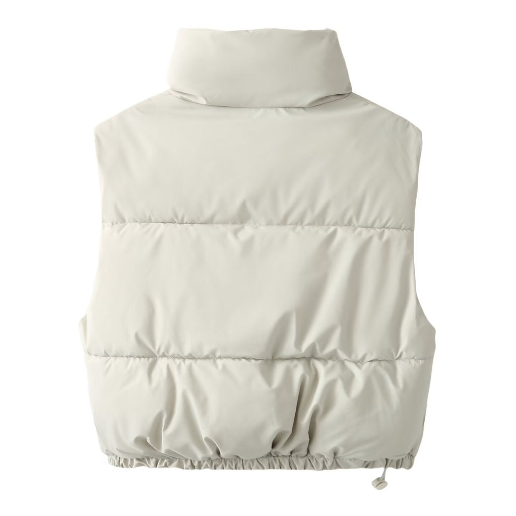 Women's short standing collar cotton vest