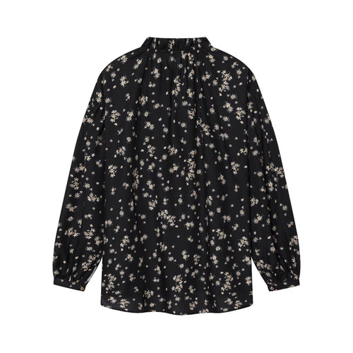 2026 Women's printed V-neck lace up shirt