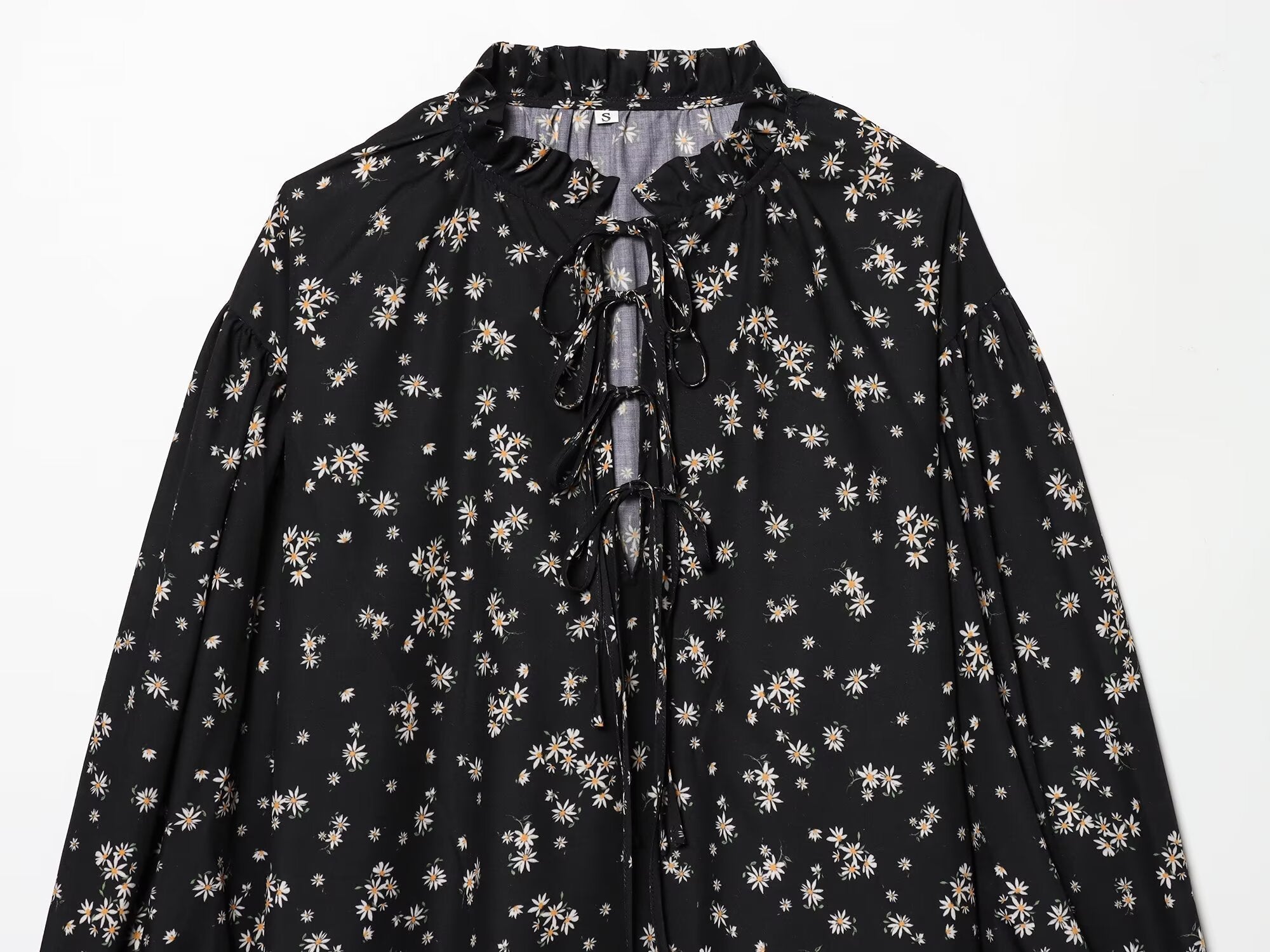 2026 Women's printed V-neck lace up shirt