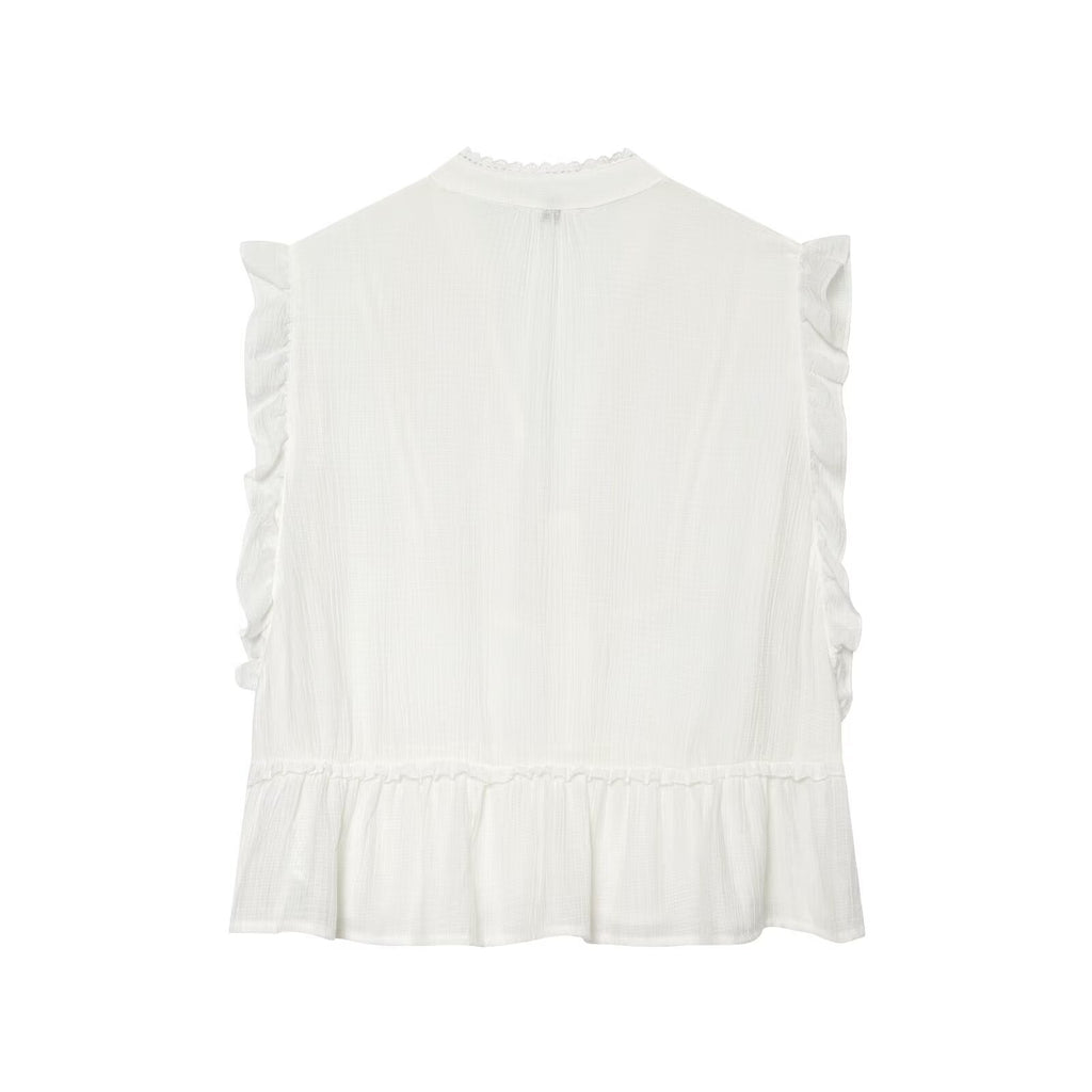 Women's layered decorative embroidered top