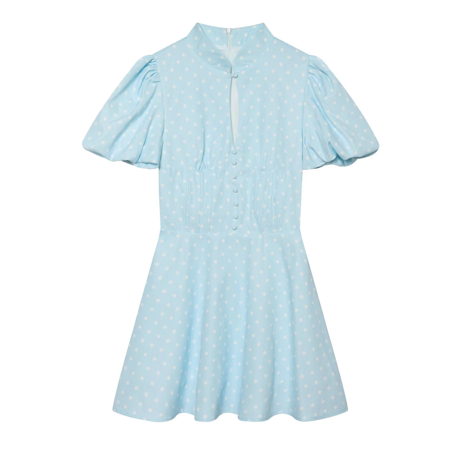 Women's bubble sleeve polka dot dress