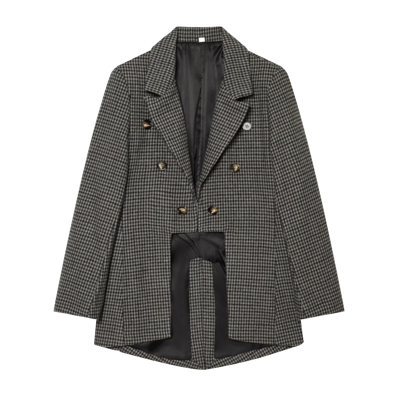 Women's asymmetrical hem Wool blend Blazer Coat