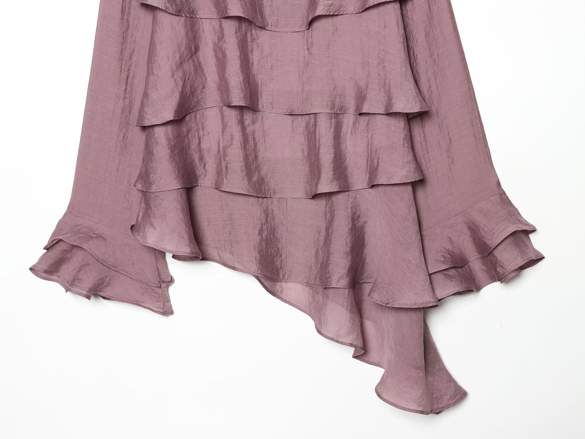 Women's layered decorative asymmetrical top