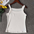 Women's new square-neck thread slim and slim vest with sling inside.