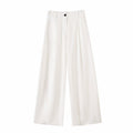 Women's new fashion loose pleated high waisted wide leg pants