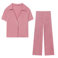 suit Women's 2 pieces short textured lapel Coat+Pants