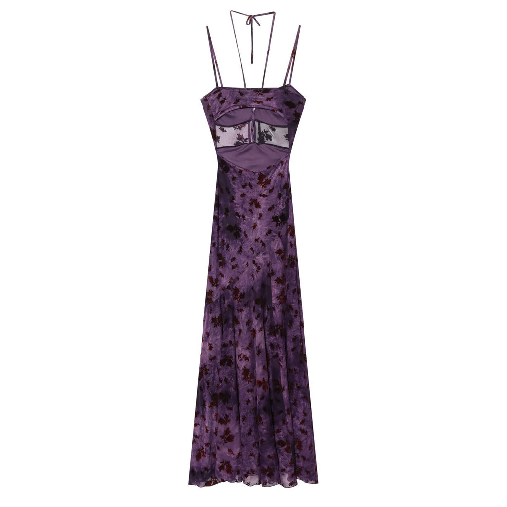 Women's sexy Plucked tulle MIDI dress