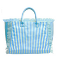 Women's new beach canvas tassel embroidered handbag