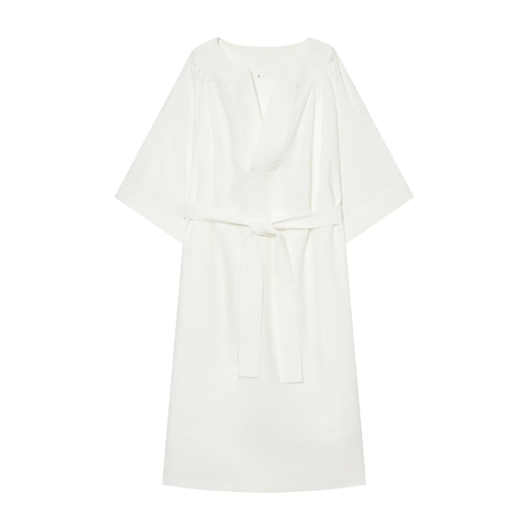 Women's With Belt loose long shirt style dress