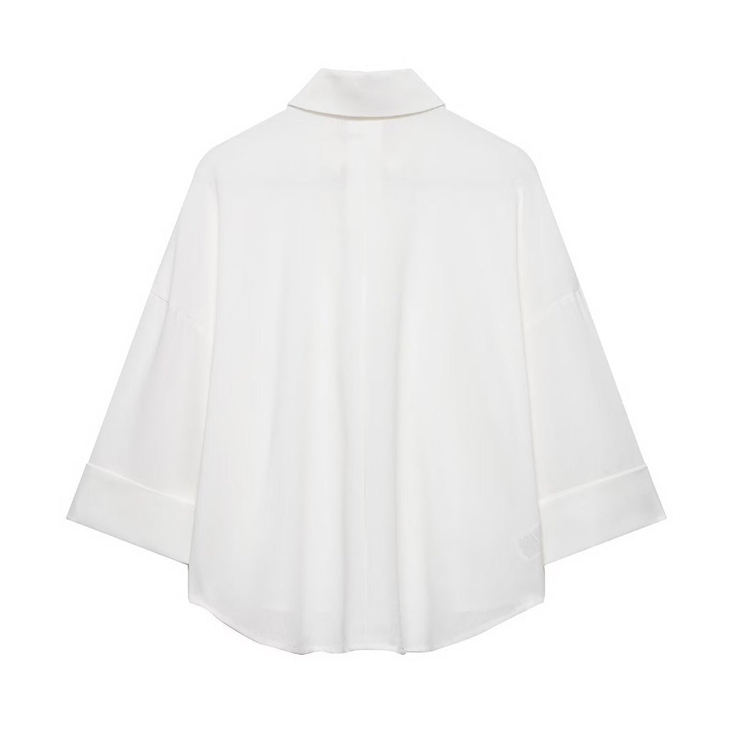 Women's casual lapel button up shirt