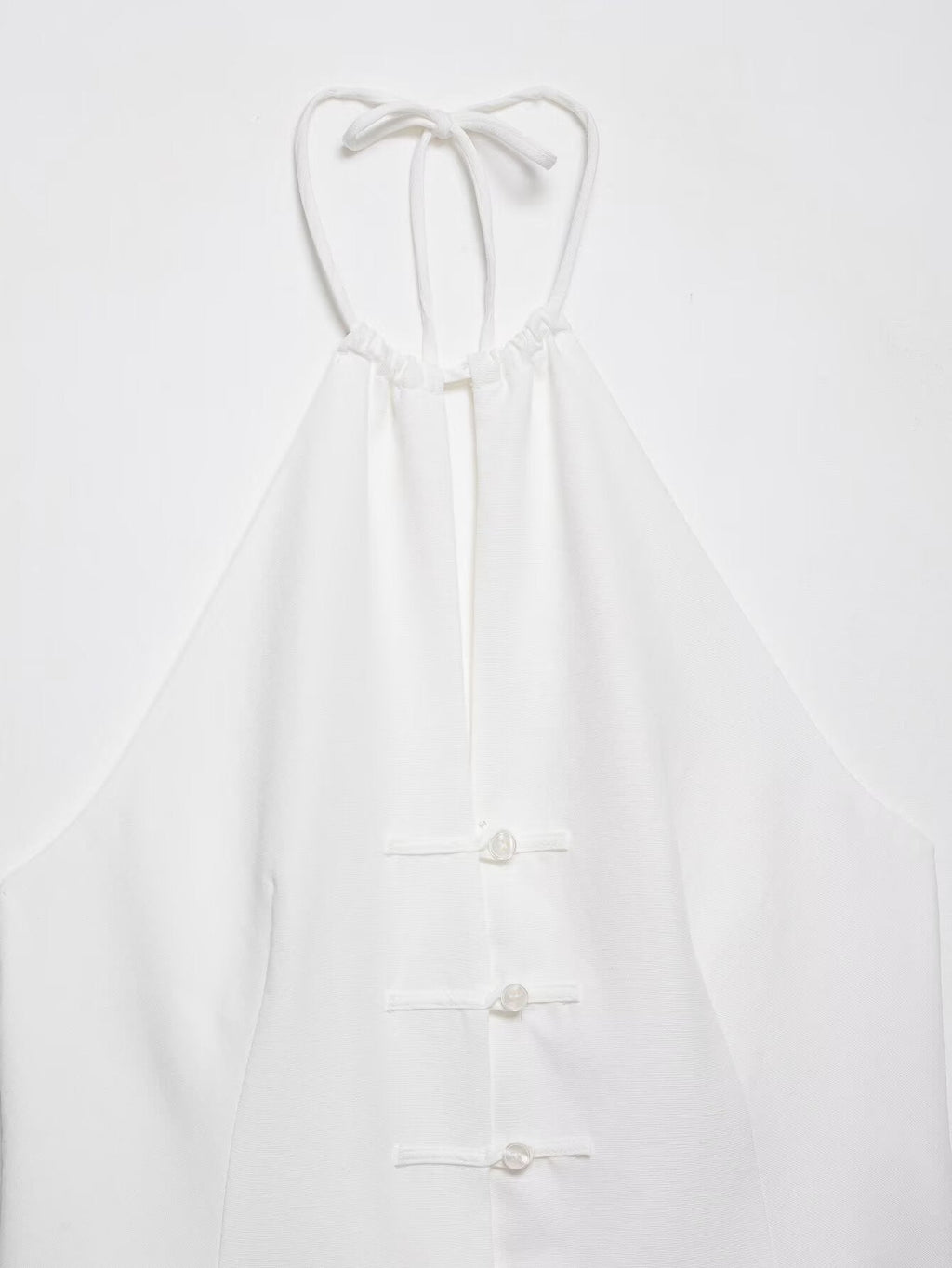 suit Women's 2 pieces buckle decoration hanging neck top+shorts