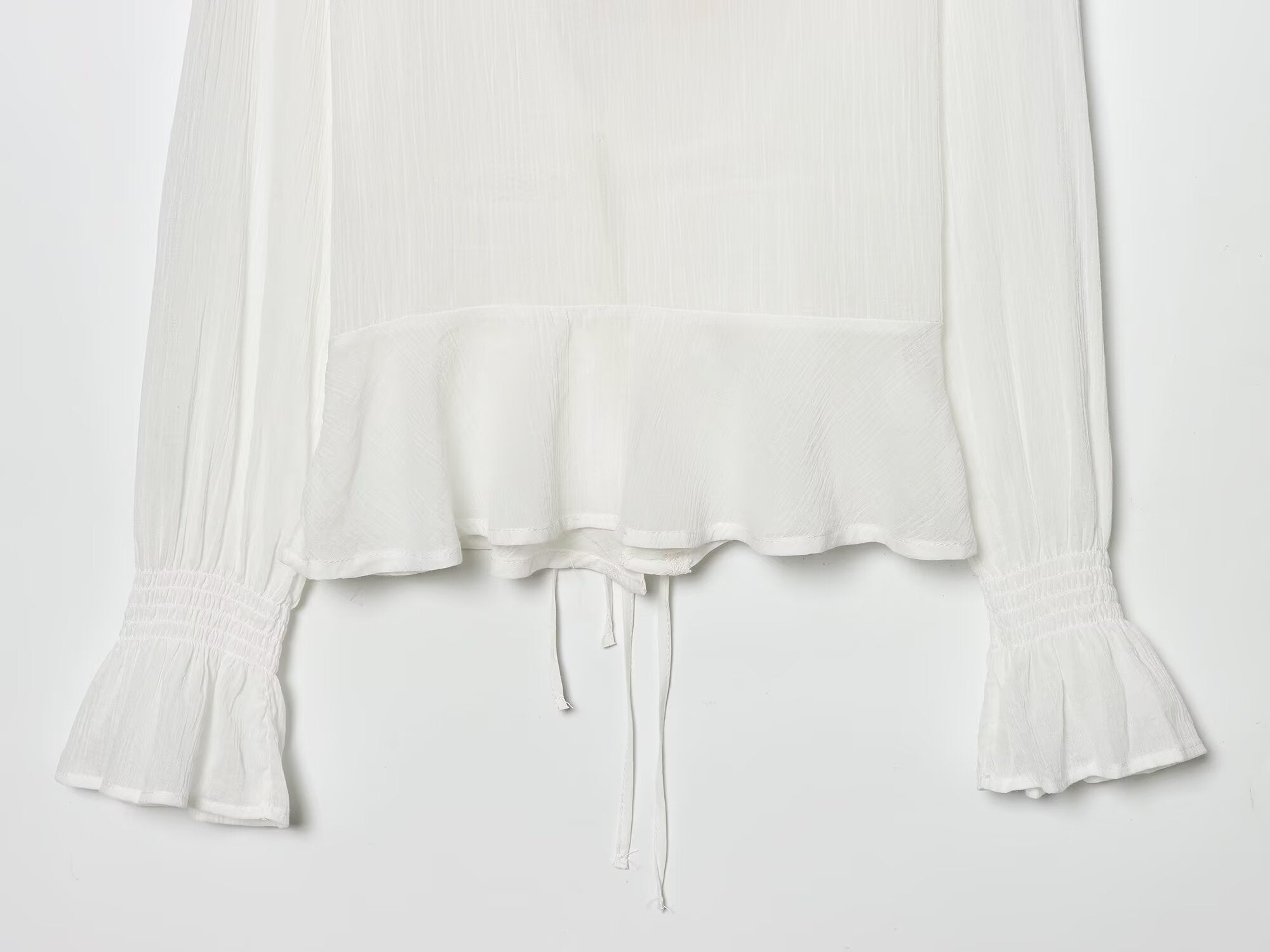 Women's layered decorative embroidered chiffon shirt