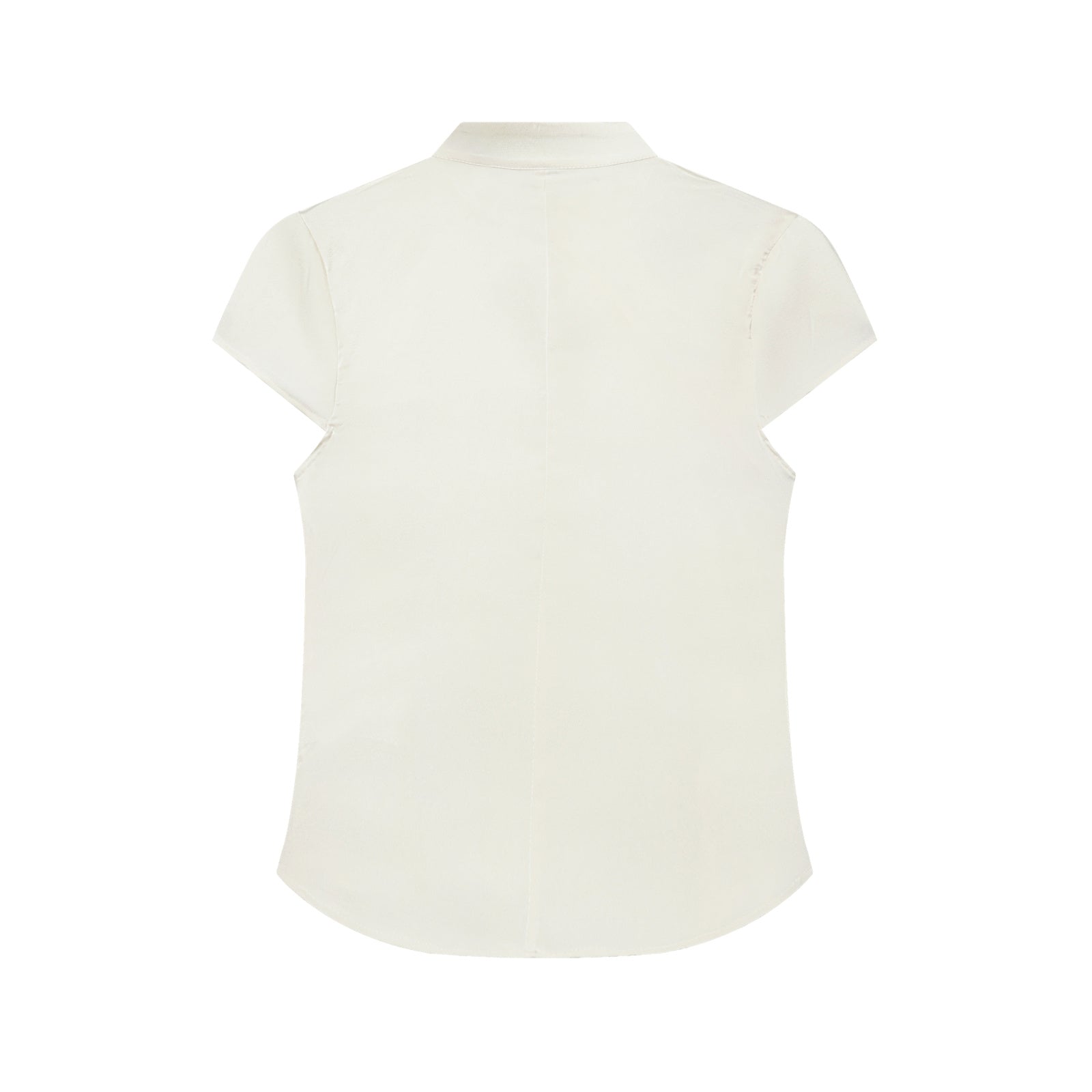 Women's satin textured short button top