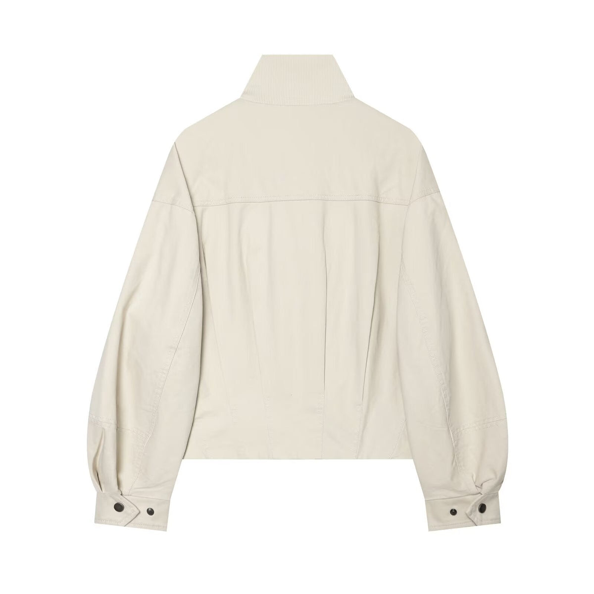 Women's standing collar elastic waisted cotton Coat