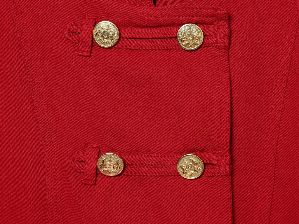 Women's button decoration short slim jacket Coat