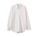 Women's new fashion loose basic style long sleeved cotton shirt
