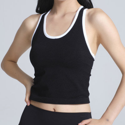 LU Women's New Fashion Yoga Ebb Vest Nude Tight with Chest Pad Fitness Bra I-word Beautiful Bad Luck. Moving Underwear