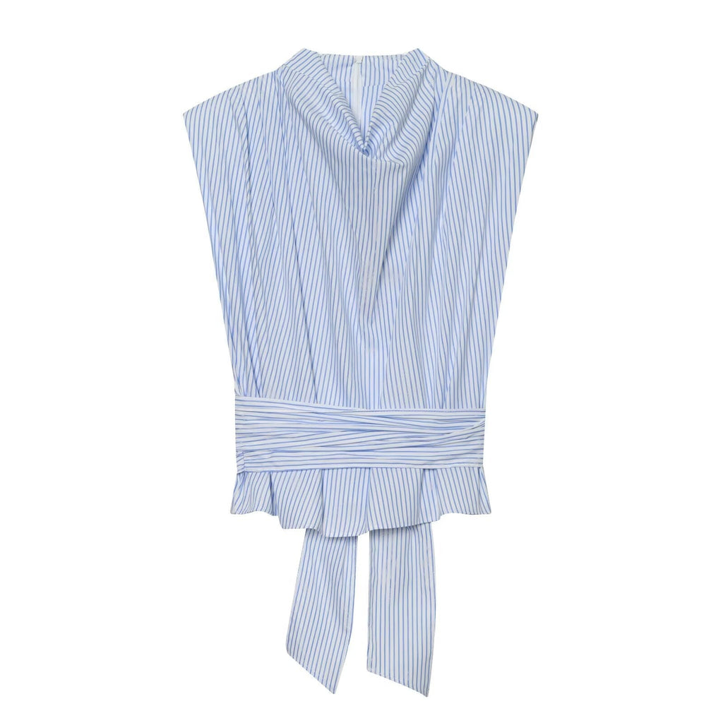Women's metallic line decorative striped top