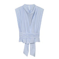 Women's metallic line decorative striped top