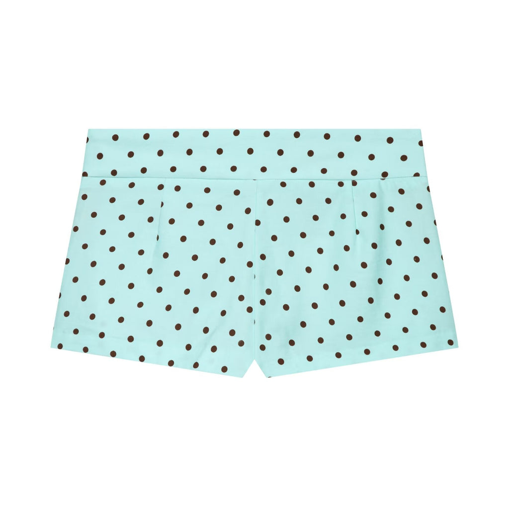 suit Women's 2 pieces polka dot pocket mini shorts+shirt style Coat