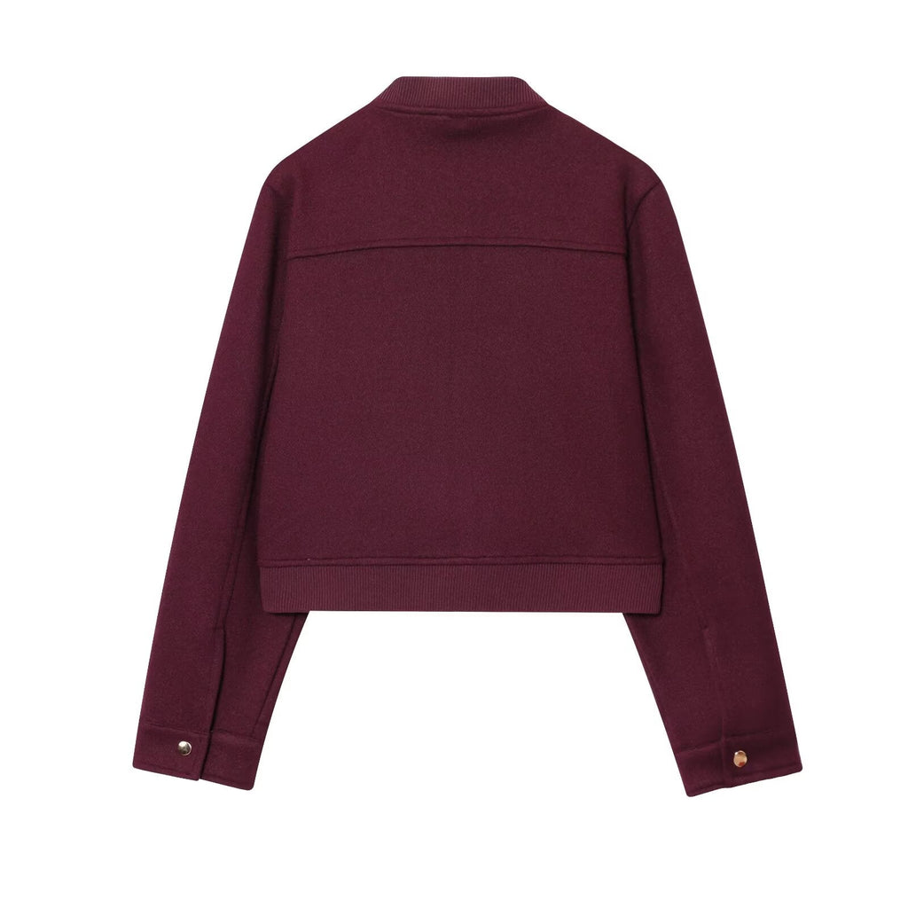 Women's 2025 fashion short soft texture long sleeved jacket Coat