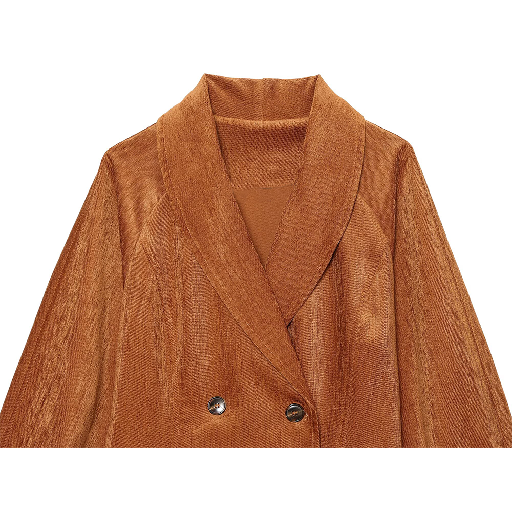 Women's waist cinched style double breasted jacket Coat