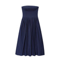 Women's 2025 new fashion sleeveless poplin strapless MIDI dress
