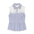 Women's casual plaid patchwork shirt