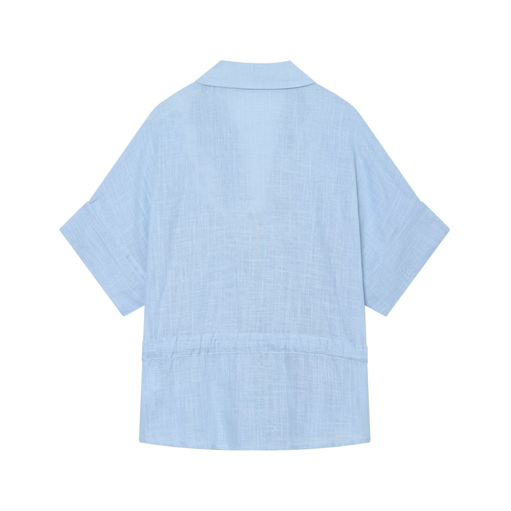 suit Women's 2 pieces linen blend zipper shirt+Pants