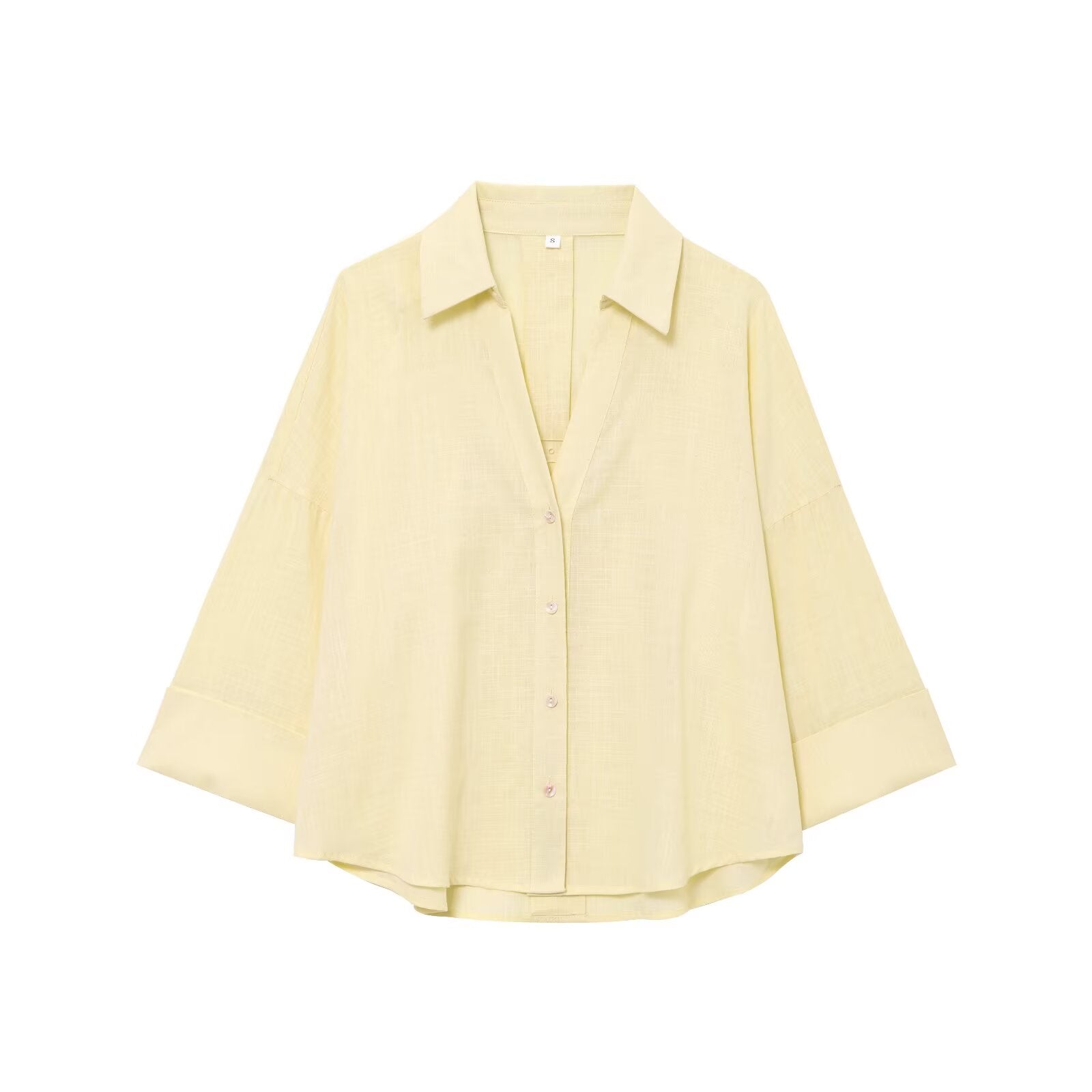 Women's 2026 Linen Blended Wide Sleeve Shirt