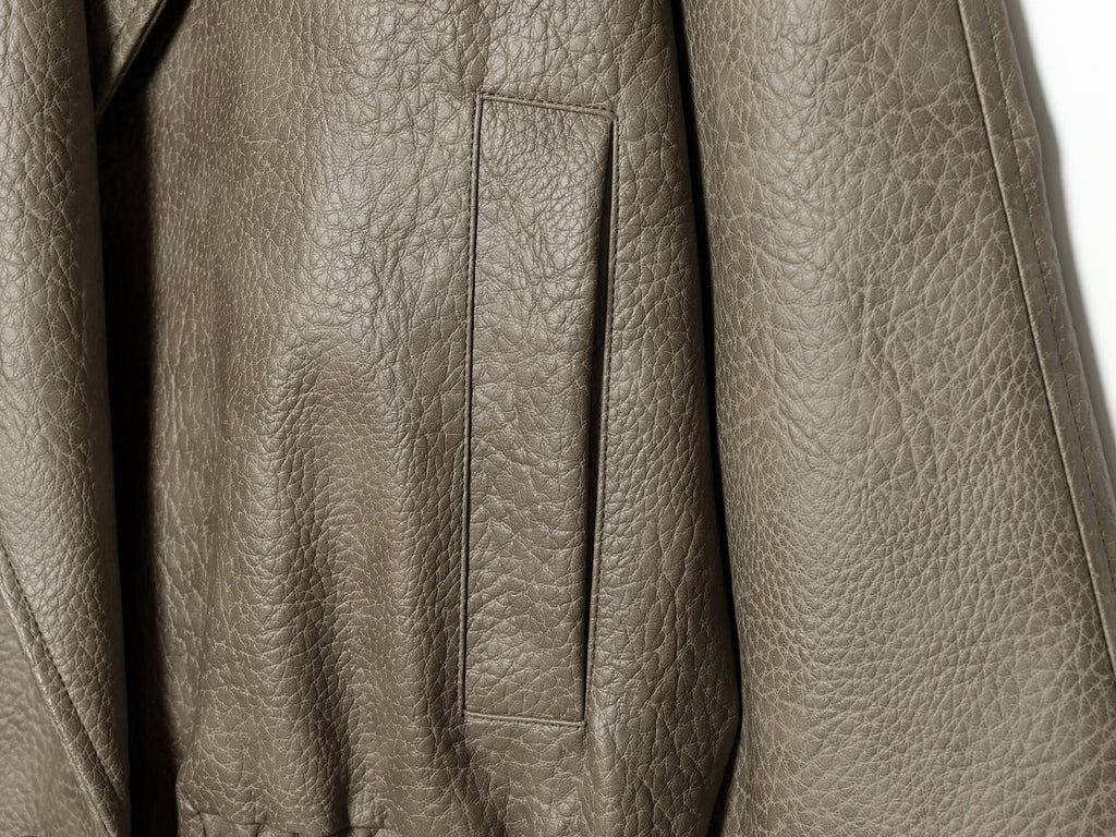 Women's leather effect casual jacket Coat