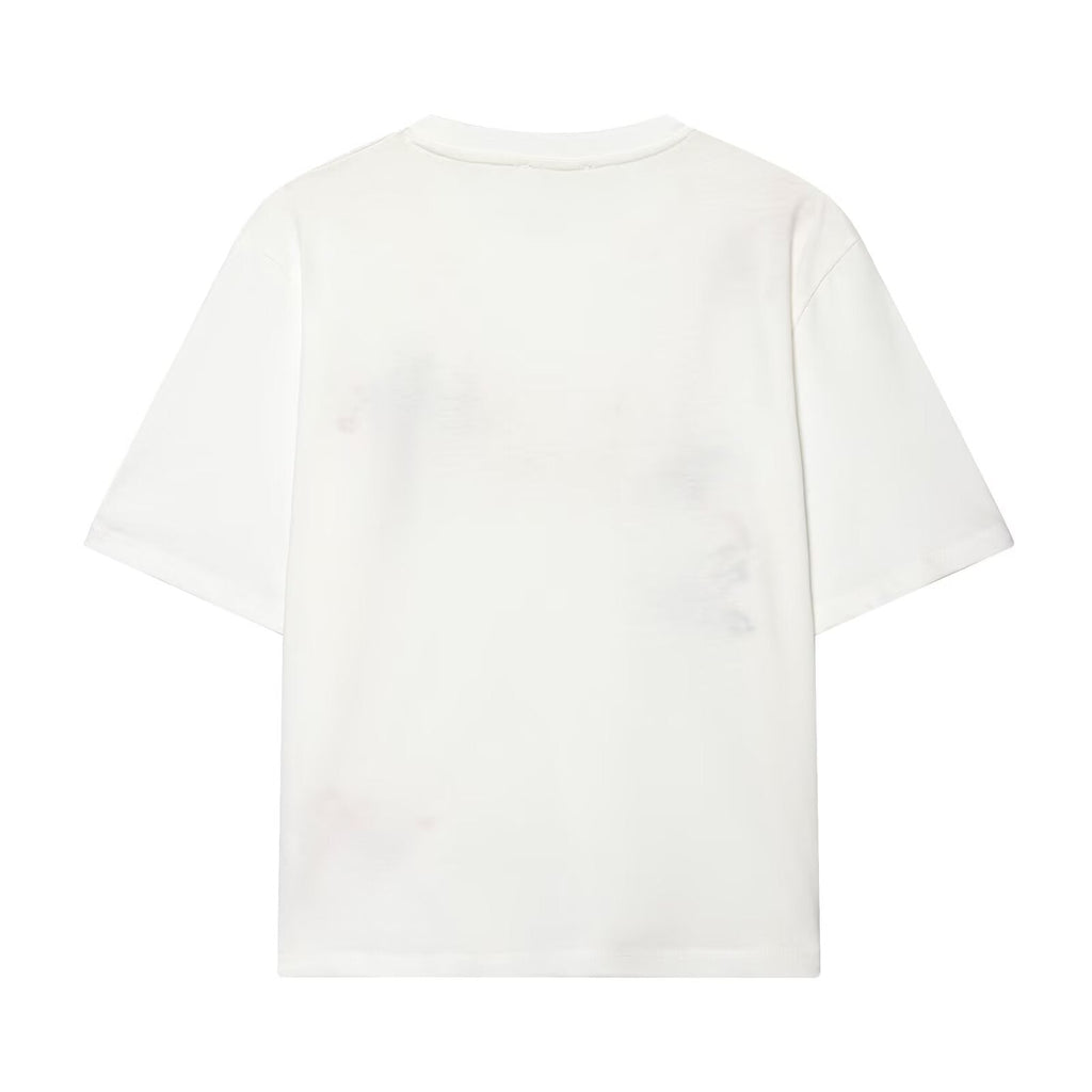 Women's casual O Neck embroidered flower T-shirt