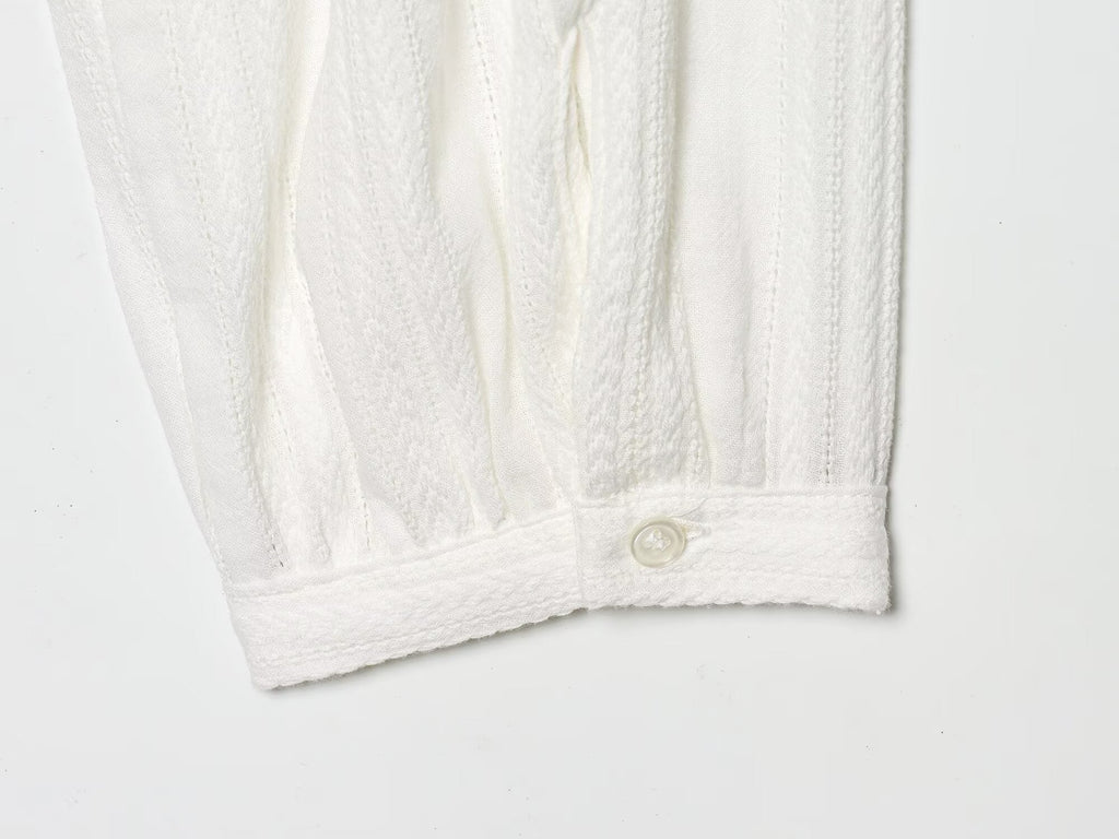 Women's lace decoration short V-neck shirt