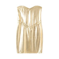 Women's slim backless strapless mini dress