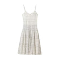 Women's summer fashion vacation style Plaid suspender MIDI dress