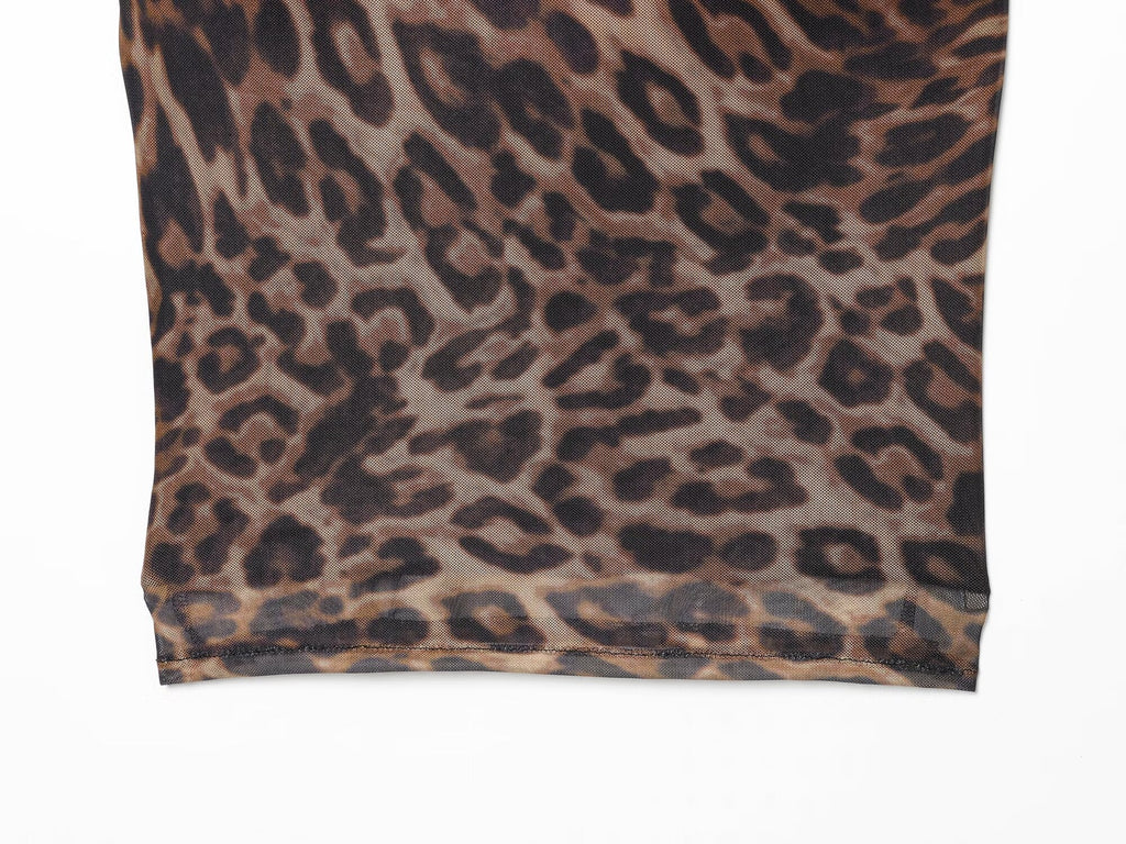 suit Women's 2 pieces animal print tulle top+Skirts