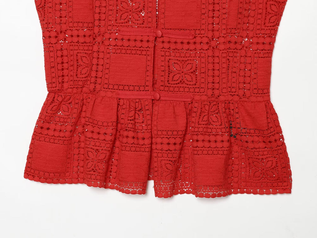 suit Women's 2 pieces rope knot buckle lace top+shorts