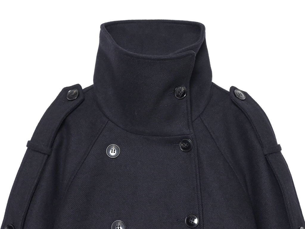 Women's thick double breasted chimney collar Coat