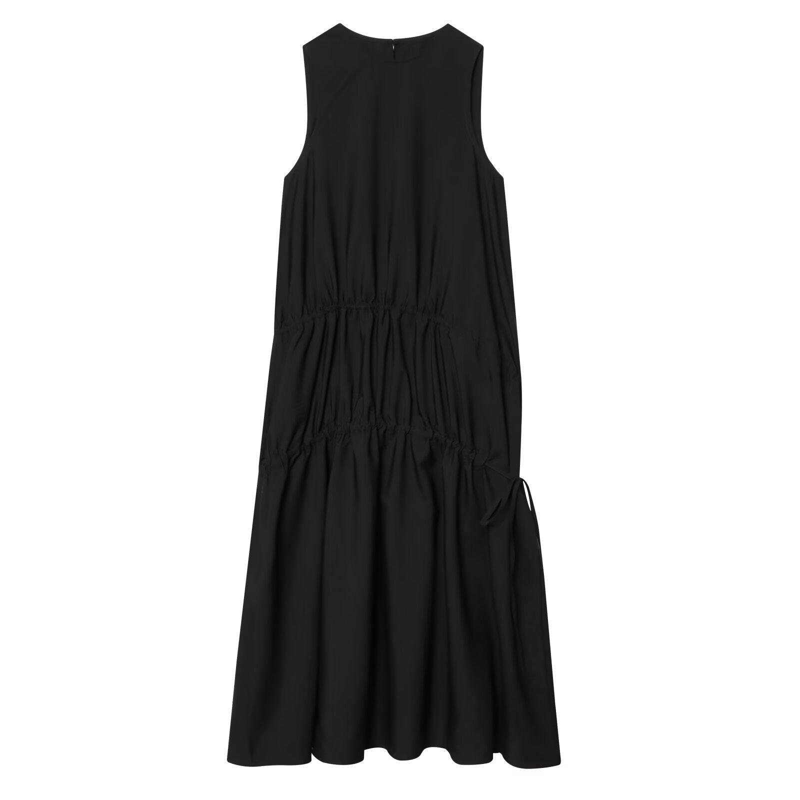 Women's bow decoration sleeveless MIDI dress